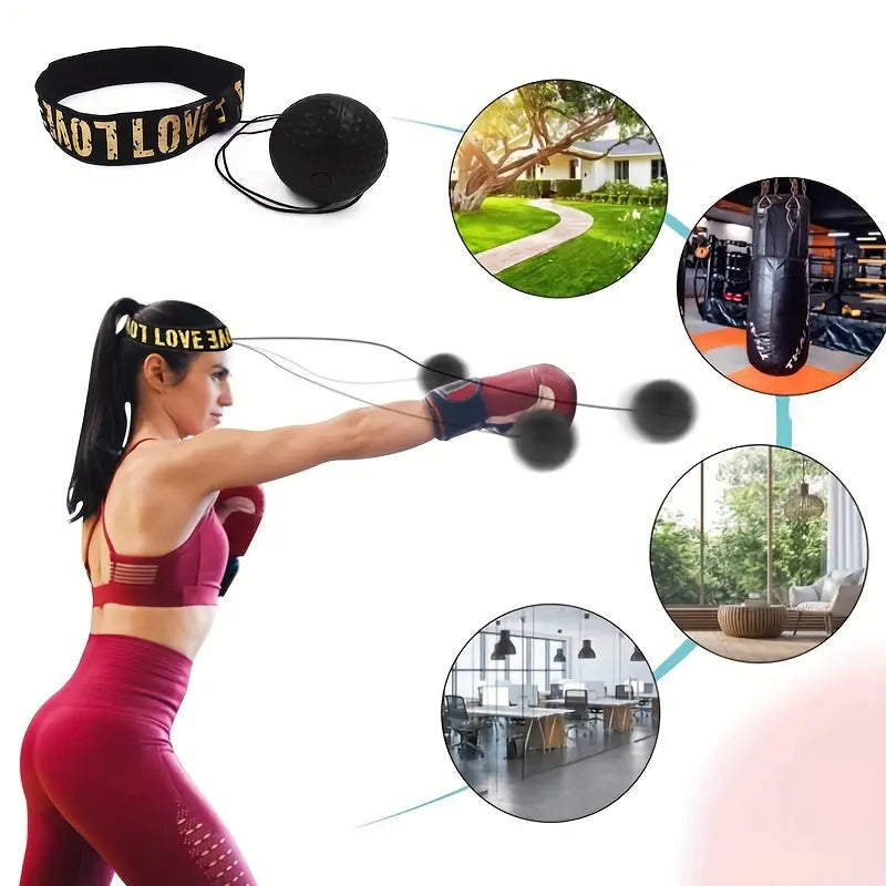 Balle de réflexe avec bandeau – Accessoire d’entraînement boxe, MMA et fitness pour améliorer vitesse et coordination