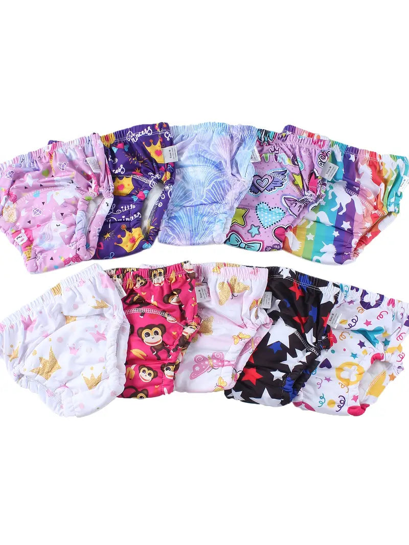 Couches lavables bébé réutilisables – Lot de 10 culottes colorées et imprimées, ajustables et écologiques