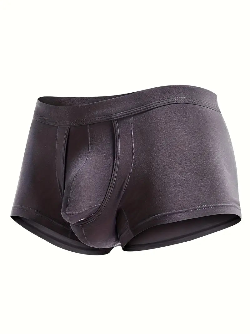 Boxer sexy homme – Sous-vêtement moulant brillant avec poche ergonomique