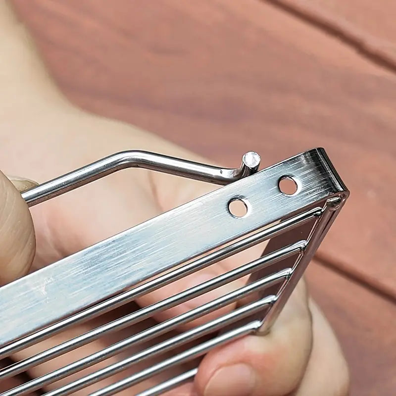 Grille de cuisson pliable en acier inoxydable – Accessoire compact pour barbecue, camping et cuisine d’extérieur