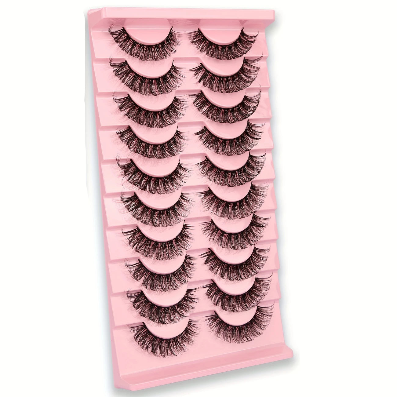 Faux Cils Naturels 3D Effet Croisé – Lot de 10 Paires Ultra Légères et Réutilisables pour un Regard Intense et Glamour