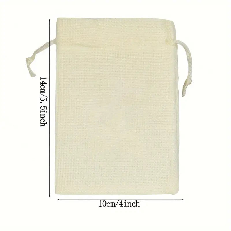 Sacs en Jute avec Cordon de Serrage – Pochettes Naturelles Réutilisables pour Emballage Cadeaux et Stockage