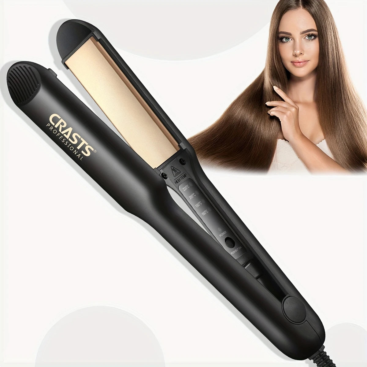 Lisseur Cheveux Professionnel CRASTS – Plaques Céramique & Température Réglable jusqu’à 230°C