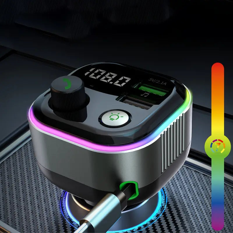 Transmetteur FM Bluetooth Voiture avec Chargeur USB & Type-C – Kit Mains Libres et Musique Haute Qualité