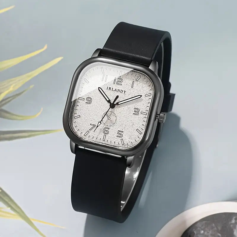 Montre femme élégante à cadran carré – Bracelet en cuir tendance et design moderne