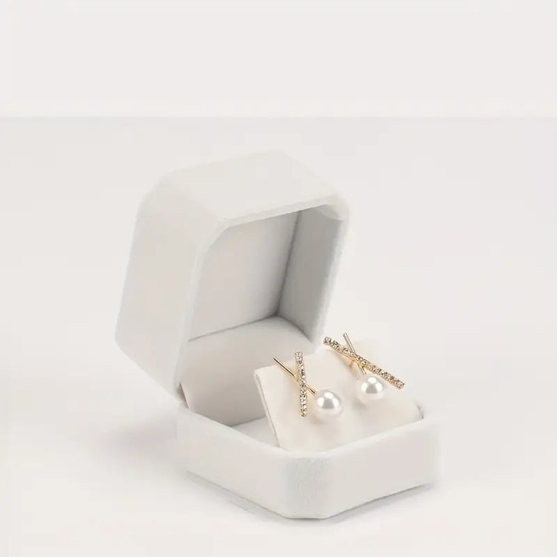 Boîte à bijoux en velours bleu pour boucles d’oreilles – Écrin élégant et présentoir cadeau