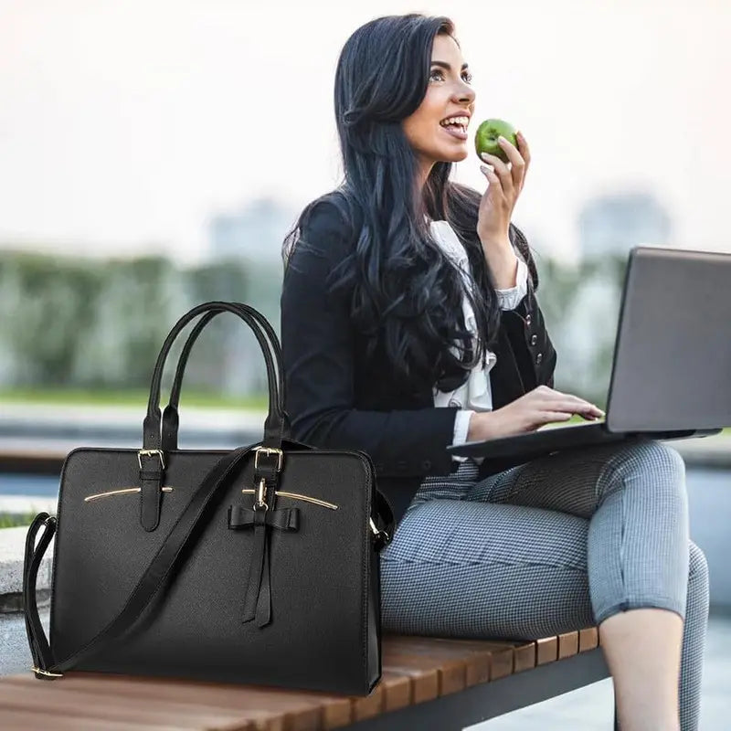 Sac à Main Femme Élégant avec Port USB – Sac Ordinateur Portable 15,6’’ et Pochette Accessoires