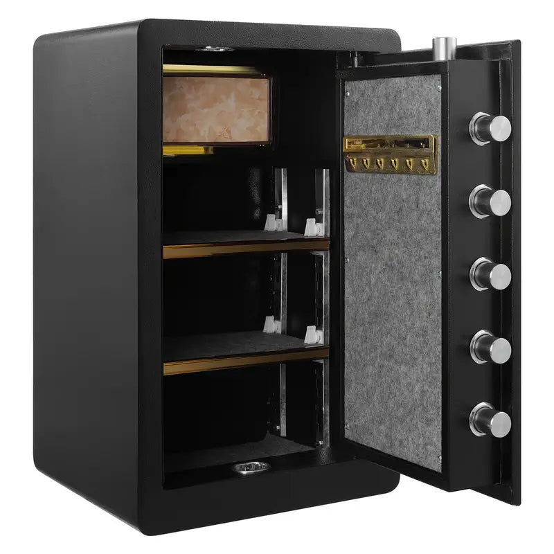 Coffre-fort Électronique avec Code et Clé – Sécurité Renforcée Anti-effraction pour Documents, Bijoux et Argent