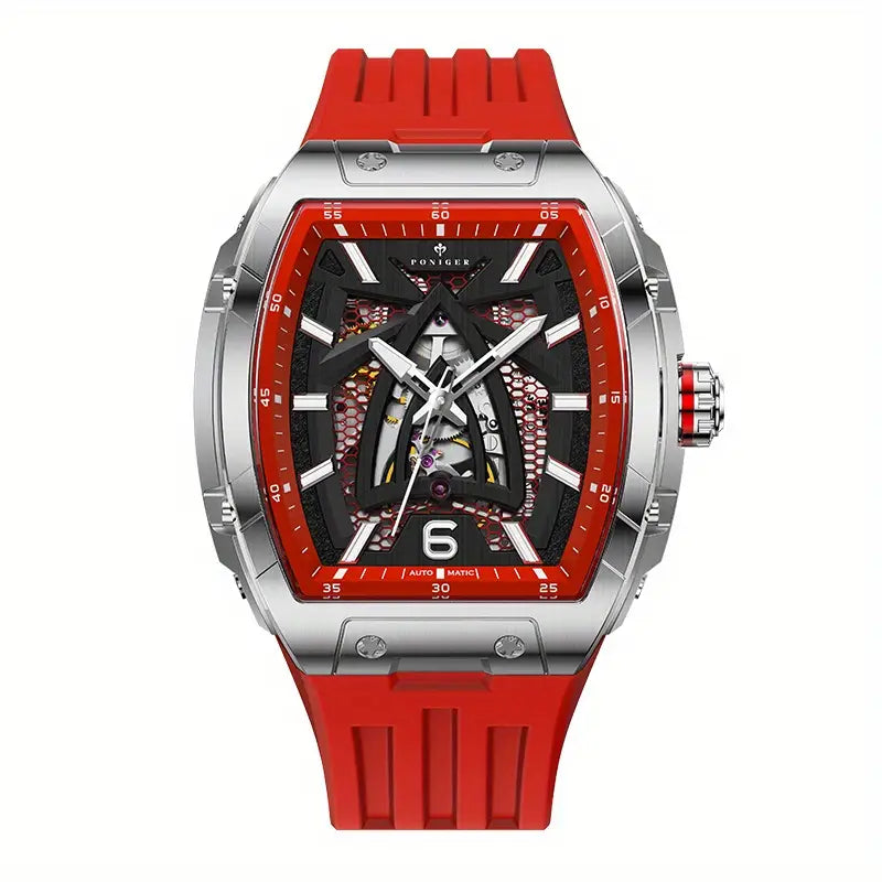 Montre homme automatique de luxe – Design squelette moderne avec bracelet en silicone