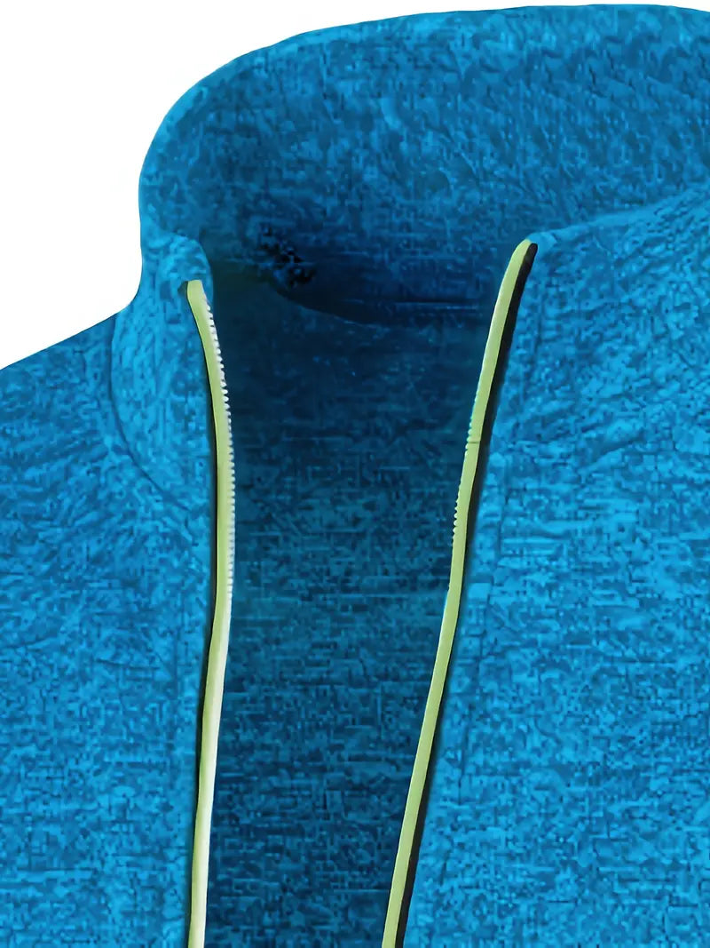 Veste Zippée Homme Polaire Légère – Gilet Chaud à Col Montant pour l’Hiver