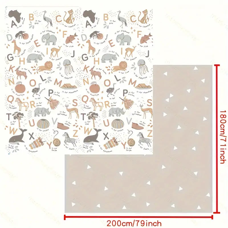 Tapis de jeu éducatif bébé antidérapant – Alphabet et animaux, décoration chambre bébé