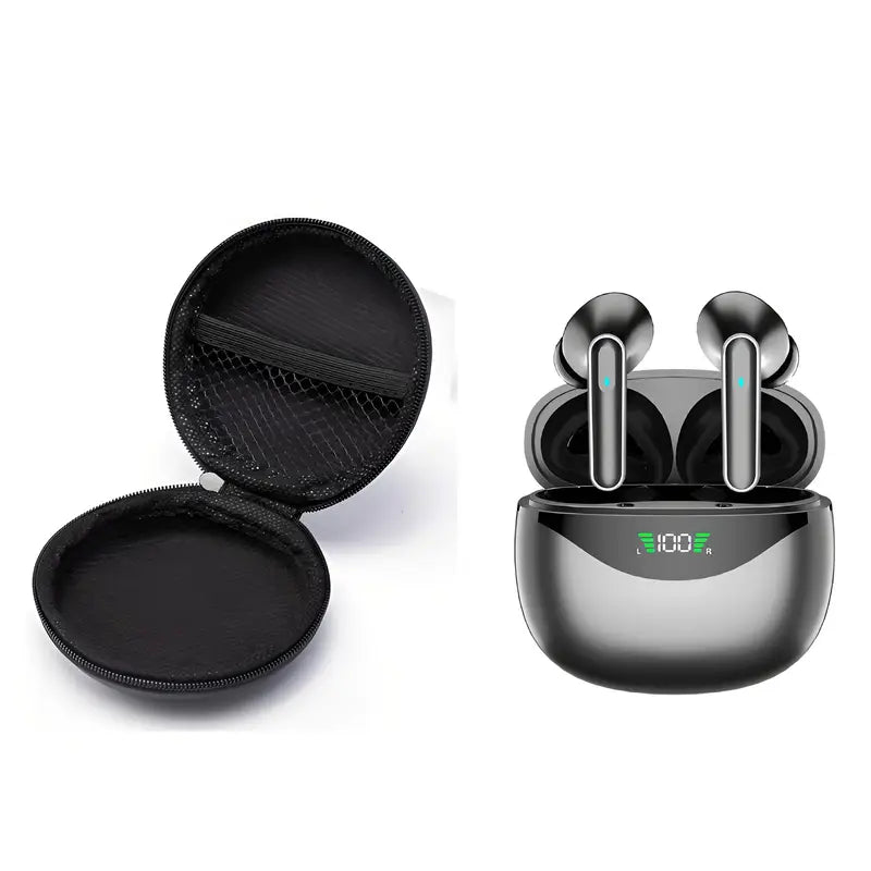Écouteurs Sans Fil Bluetooth avec Boîtier de Charge LED – Son Stéréo HD et Autonomie Longue