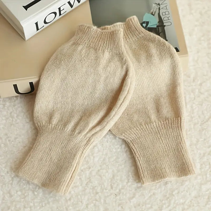 Mitaines femme en laine tricotée sans doigts – Gants chauds et confortables pour l’hiver