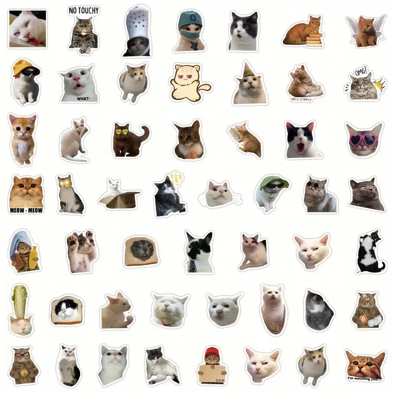 Autocollants Chats Drôles – Stickers Vinyle Amusants pour Ordinateur Portable, Tablette et Journal