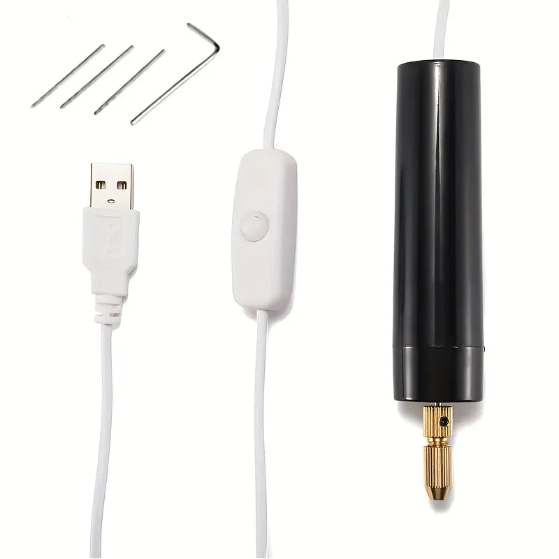 Perceuse Électrique USB pour Bijoux – Mini Foret Portable pour Perles et Créations DIY