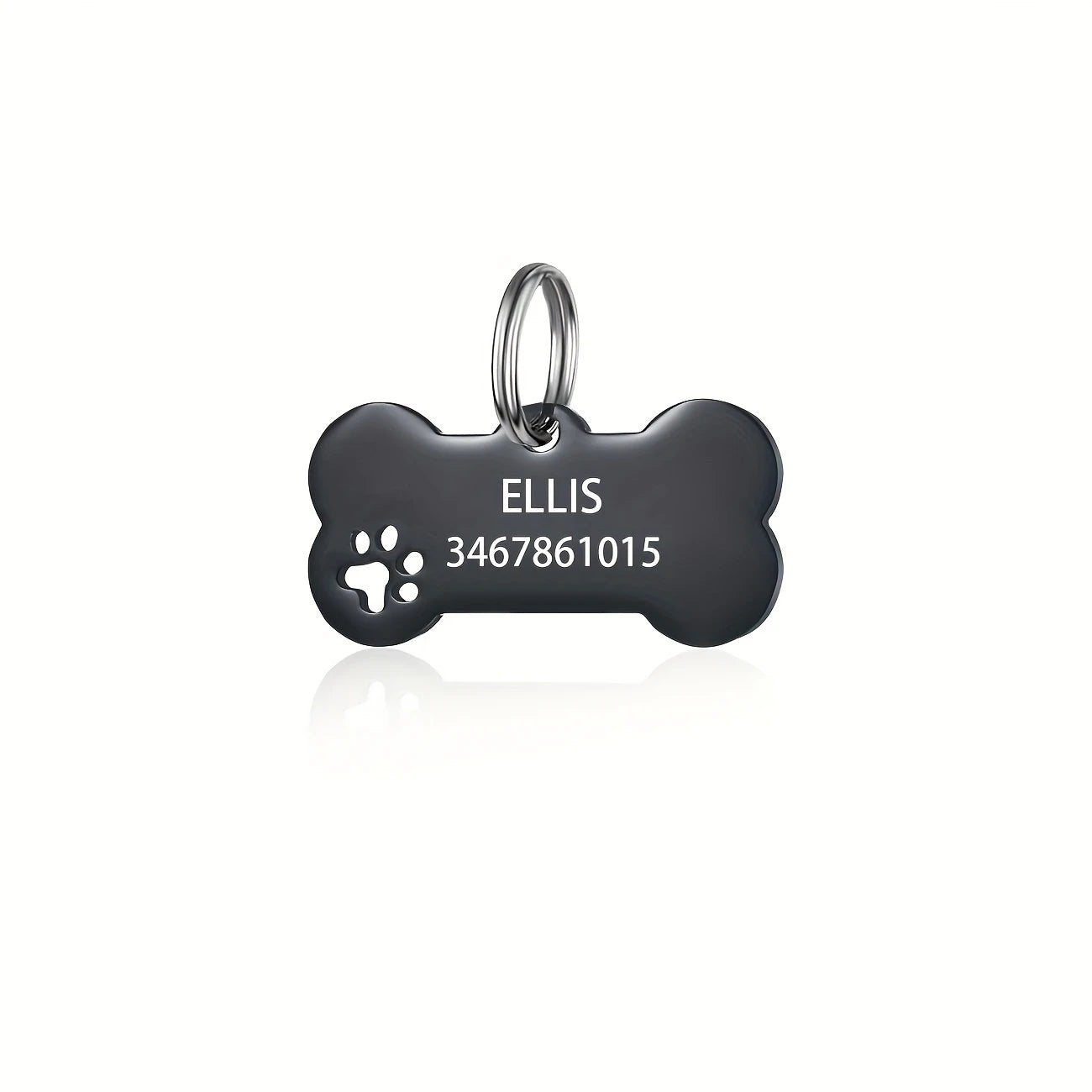 Médaille personnalisée en forme d’os pour chien ou chat – Gravure nom et téléphone incluse