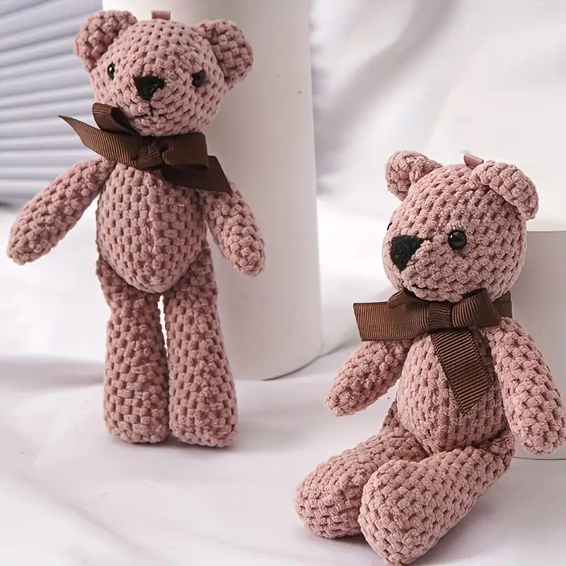 Ourson en peluche tricoté avec nœud – Jouet bébé doux et sécurisé | Jouets bébé et tout-petit