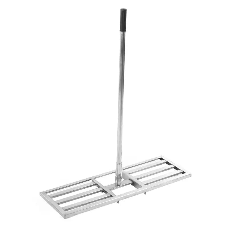 Râteau de Nivelage pour Gazon et Jardin Outil Professionnel en Acier Inoxydable avec Manche Long