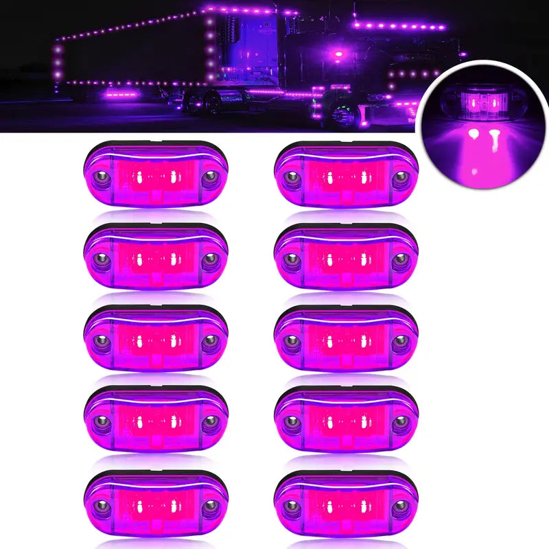 Lot de 10 Feux de Gabarit LED Ambre – Éclairage Latéral Étanche 12V pour Camion, Remorque, Caravane