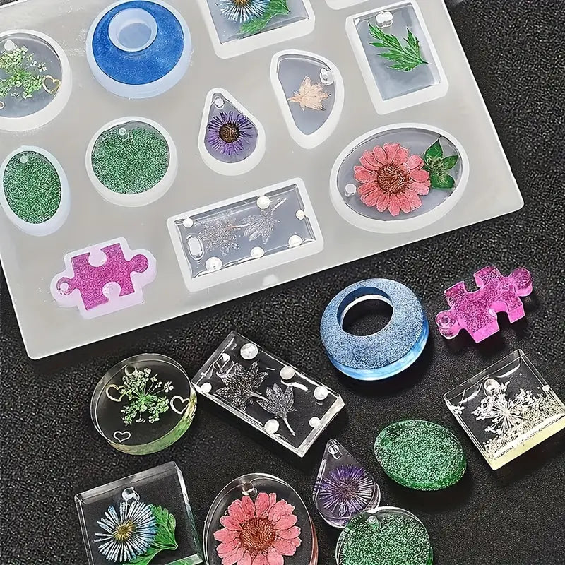 Kit Complet de Moulage Résine Époxy – Moules Silicone, Pigments et Accessoires DIY Bijoux et Créations Artisanales