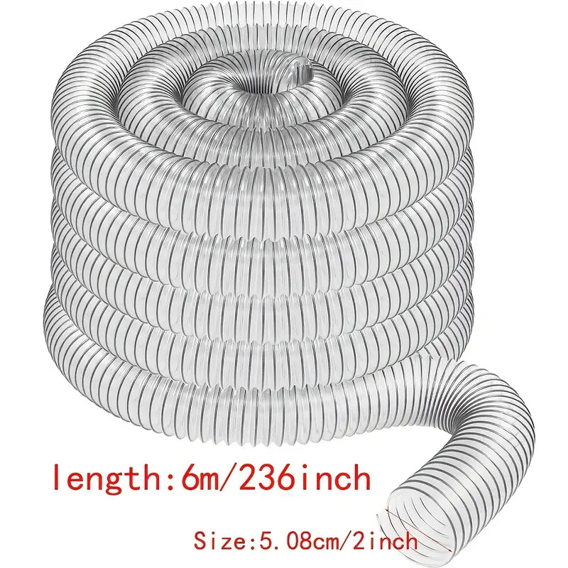 Tuyau Flexible Transparent Renforcé en PVC – Conduit Industriel Résistant pour Aspiration et Refoulement de Liquides