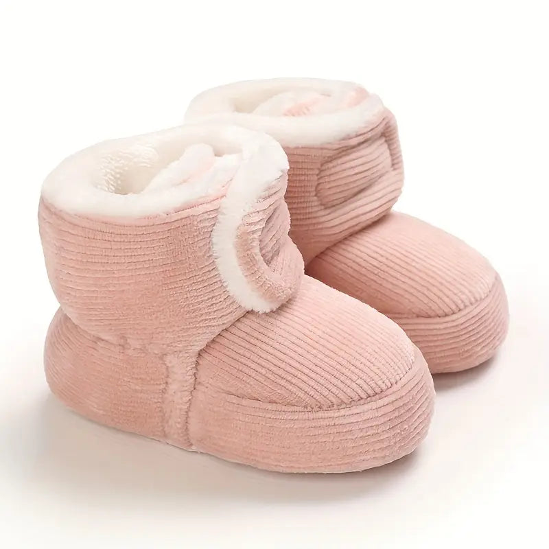 Chaussons bottes bébé garçon en velours rouge – Chaussures chaudes et confortables pour l’hiver