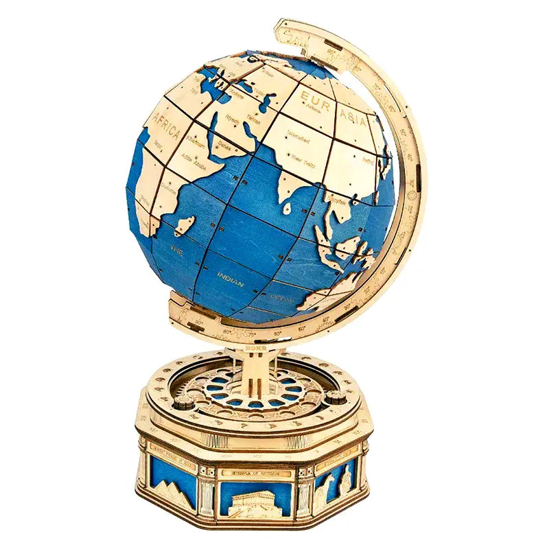Globe Terrestre 3D en Bois à Monter – Puzzle Éducatif et Scientifique pour Enfants et Adultes