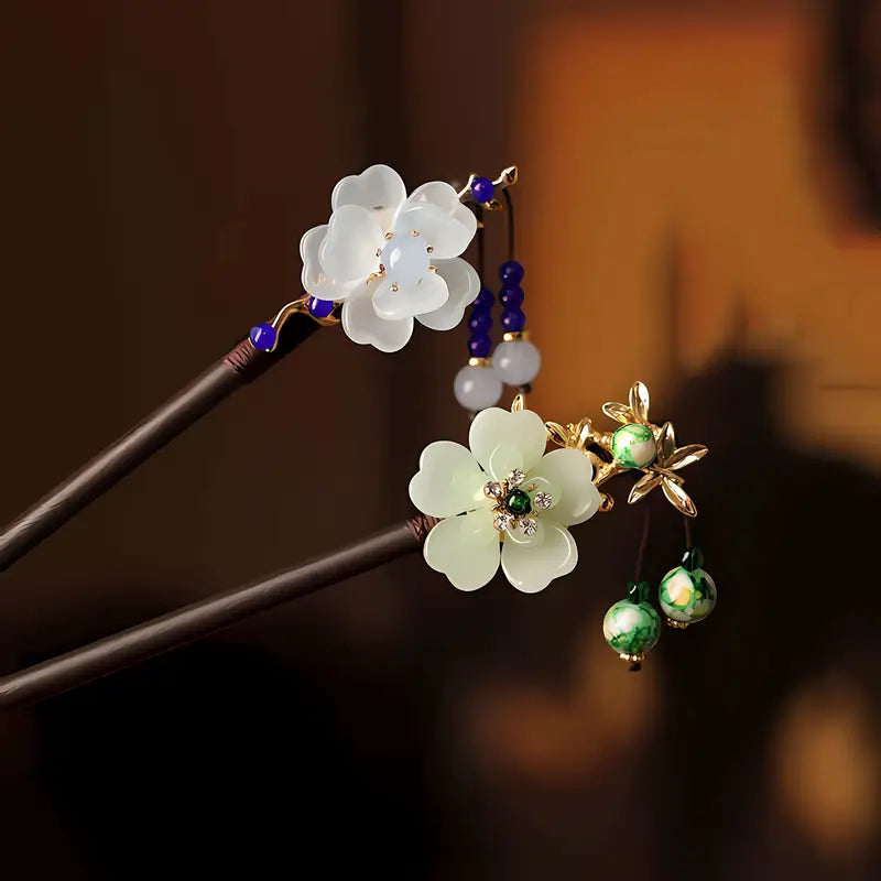 Épingles à cheveux fleurs style chinois – Accessoires coiffure femme élégants et raffinés