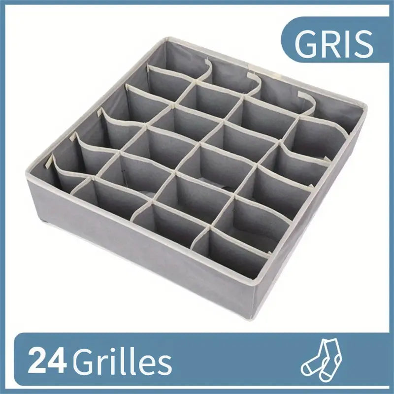 Organiseur de Tiroir 24 Compartiments – Rangement Cravates, Ceintures et Accessoires