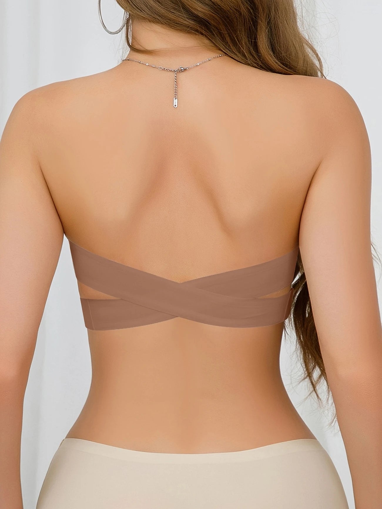 Soutien-Gorge Bandeau Sans Bretelles Femme – Lingerie Sexy Invisible Push-Up avec Coques Moulées