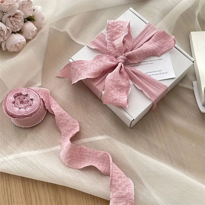 Ruban Cadeau en Tissu Vert Sauge – Élégant et Réutilisable pour Emballage Cadeaux et Décoration