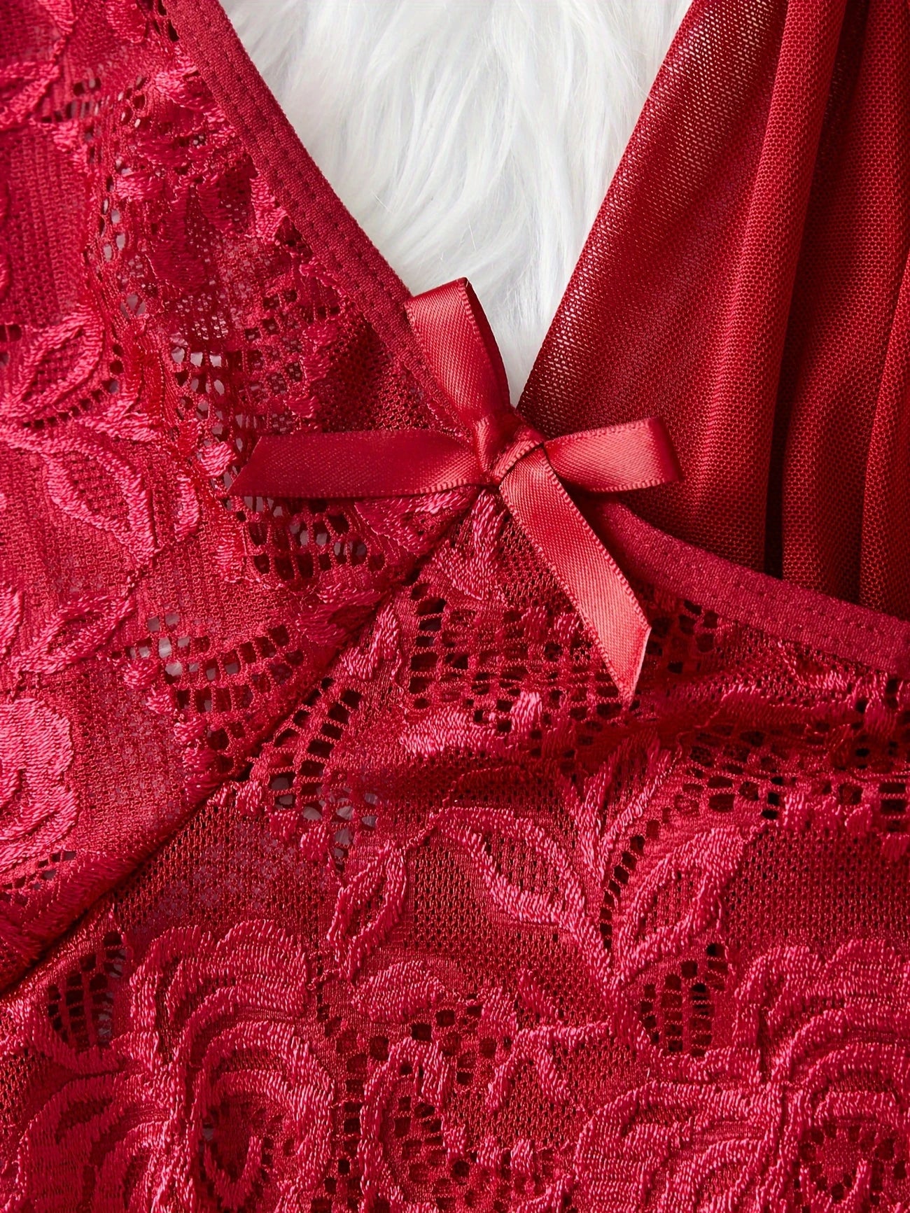 Ensemble nuisette en dentelle femme – Lingerie fine avec bretelles réglables et culotte assortie