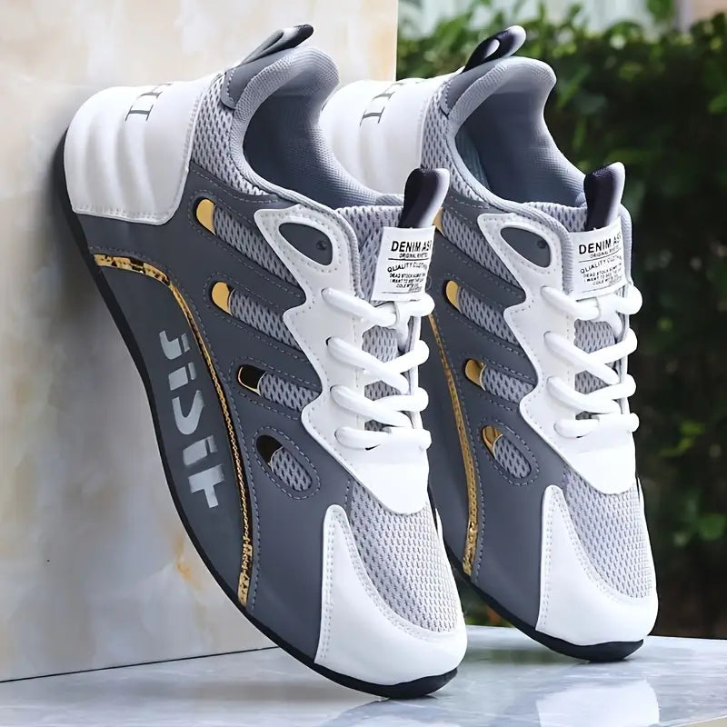 Chaussures de sport homme blanches et noires – Baskets respirantes légères au design moderne