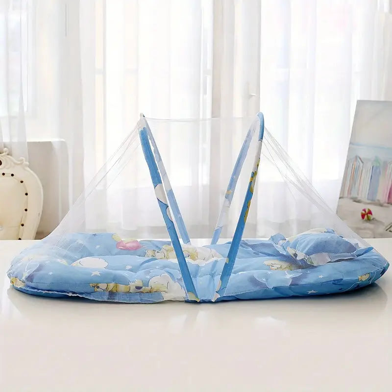 Matelas Bébé Confort avec Moustiquaire – Tapis de Sommeil Douillet pour Chambre Bébé