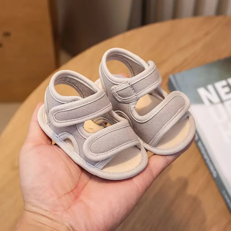 Sandales bébé garçon en tissu respirant – Chaussures d’été légères avec scratch