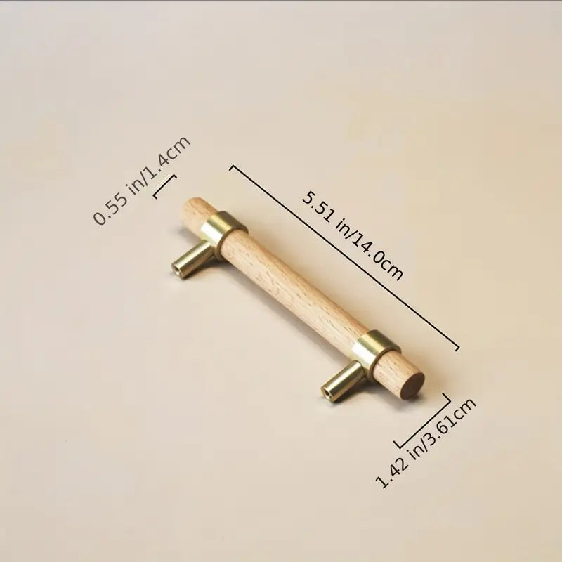 Poignée de Tirage en Bois et Métal 28 cm – Accessoire de Meuble et Porte pour Prise en Main Ergonomique