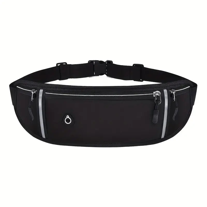 Ceinture de Running Multifonction – Sac Banane Sport Étanche avec Poches Zippées et Sortie Écouteurs