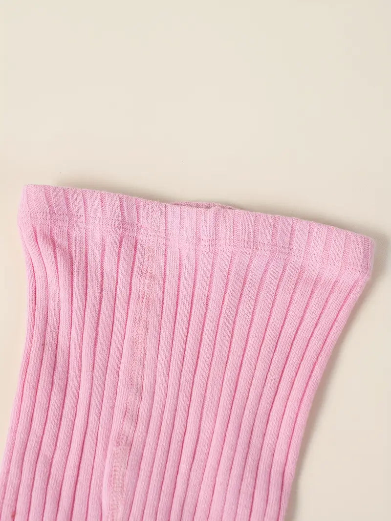 Pantalon Legging Fille Tricoté – Collant Côtelé Extensible et Confortable