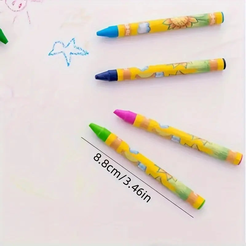 Crayons de Cire Colorés Bébé – Crayons Épais Lavables Anti-Casse pour Dessin et Éveil Créatif