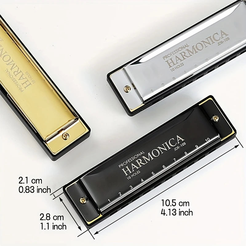 Harmonica Professionnel 10 Trous – Instrument de Musique Portable pour Débutants et Musiciens Confirmés