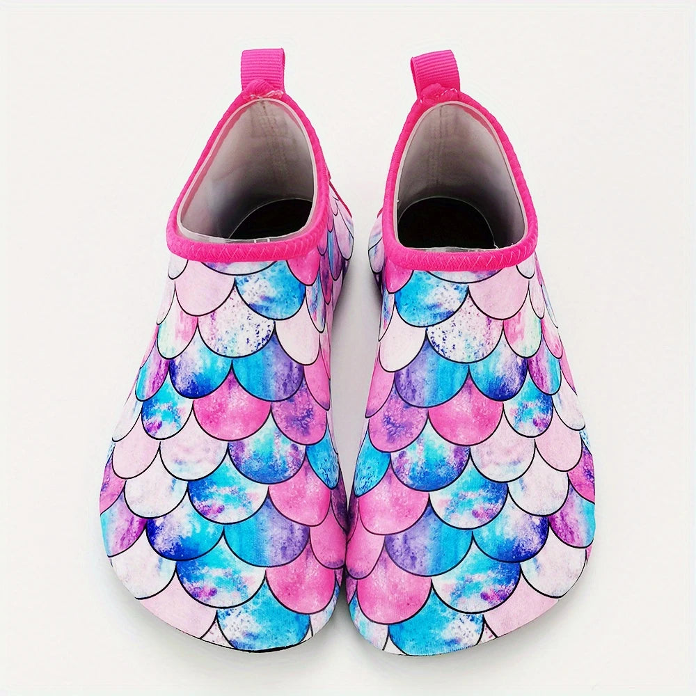Chaussures Aquatiques Enfant Motif Écailles – Antidérapantes et Ultra Légères