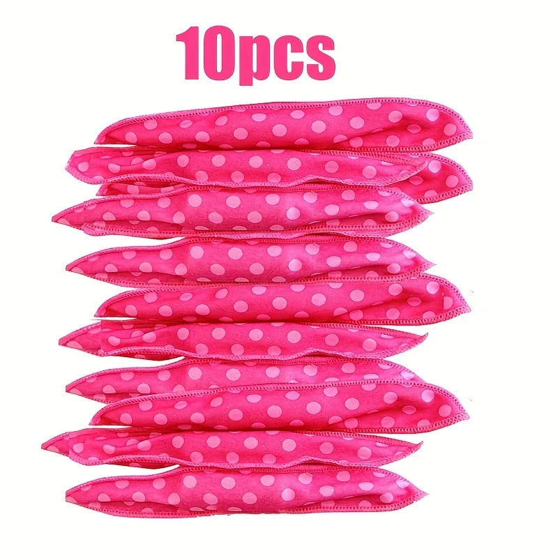 Bigoudis Souples Sans Chaleur – Lot de 10/20/30 Rouleaux Curling Cheveux en Tissu Satiné à Pois
