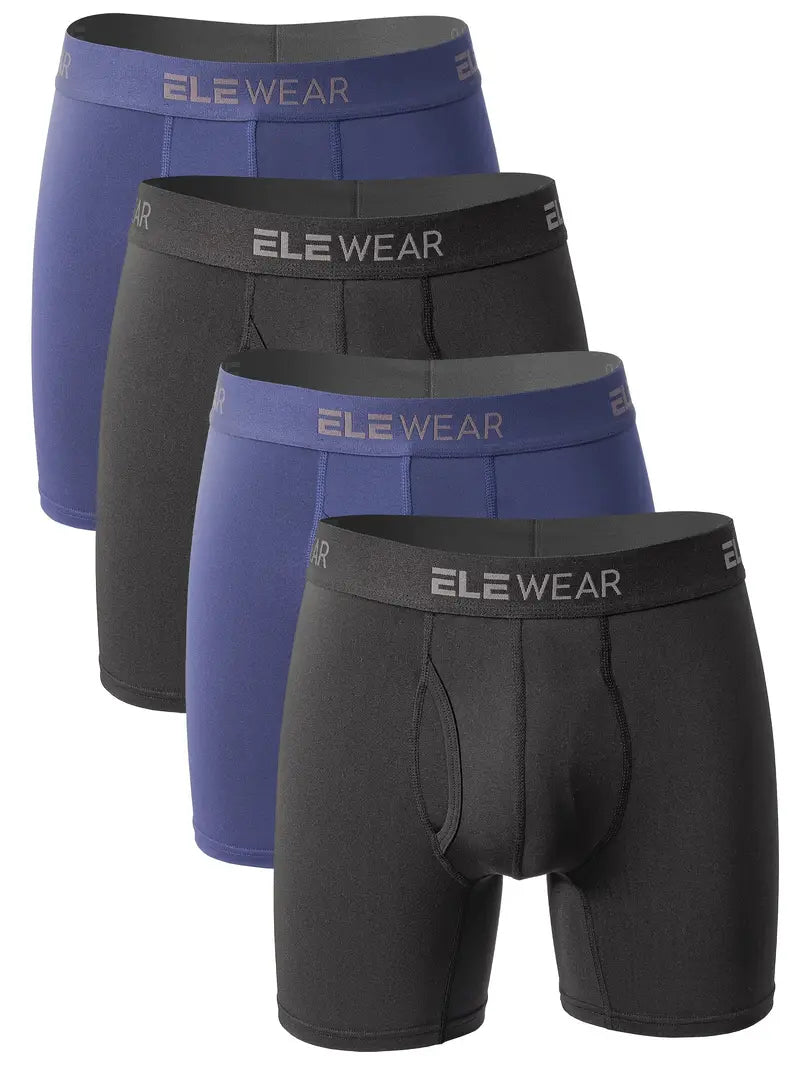 Pack de 4 Boxers Homme Noirs – Sous-vêtements Classiques et Confortables en Coton Stretch