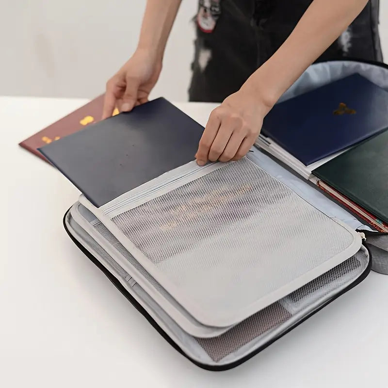 Mallette de Rangement Portable en Tissu Gris – Sac de Transport Multi-Usages avec Poignée et Fermeture Éclair