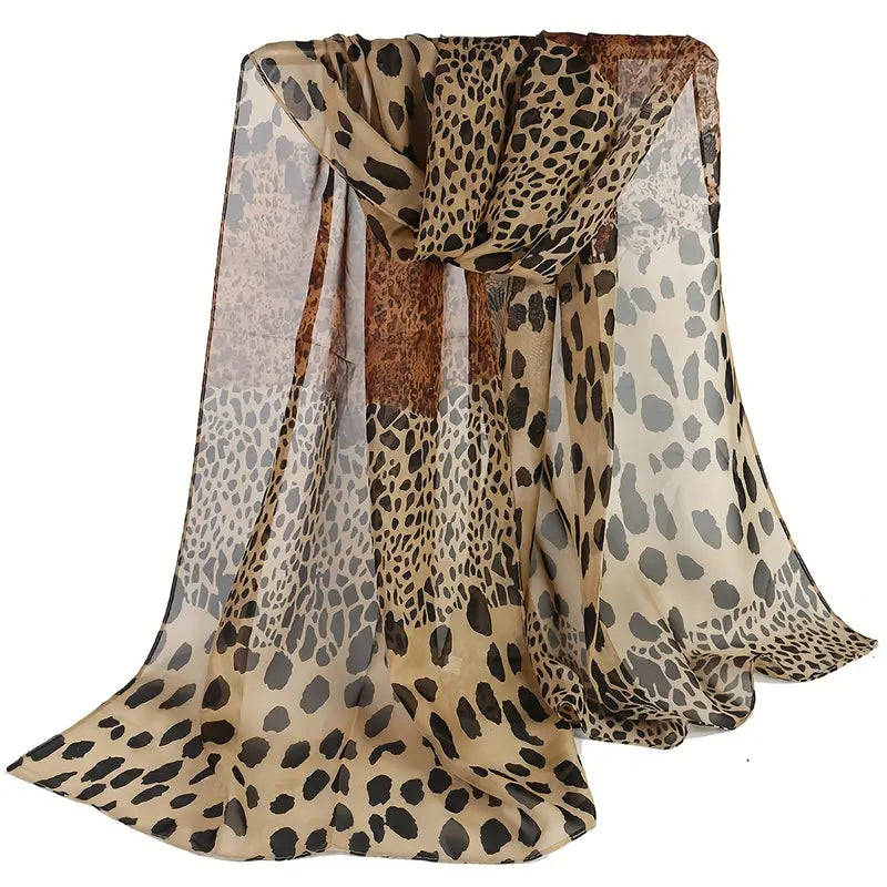 Écharpe femme motif léopard – Châle imprimé animalier élégant et tendance