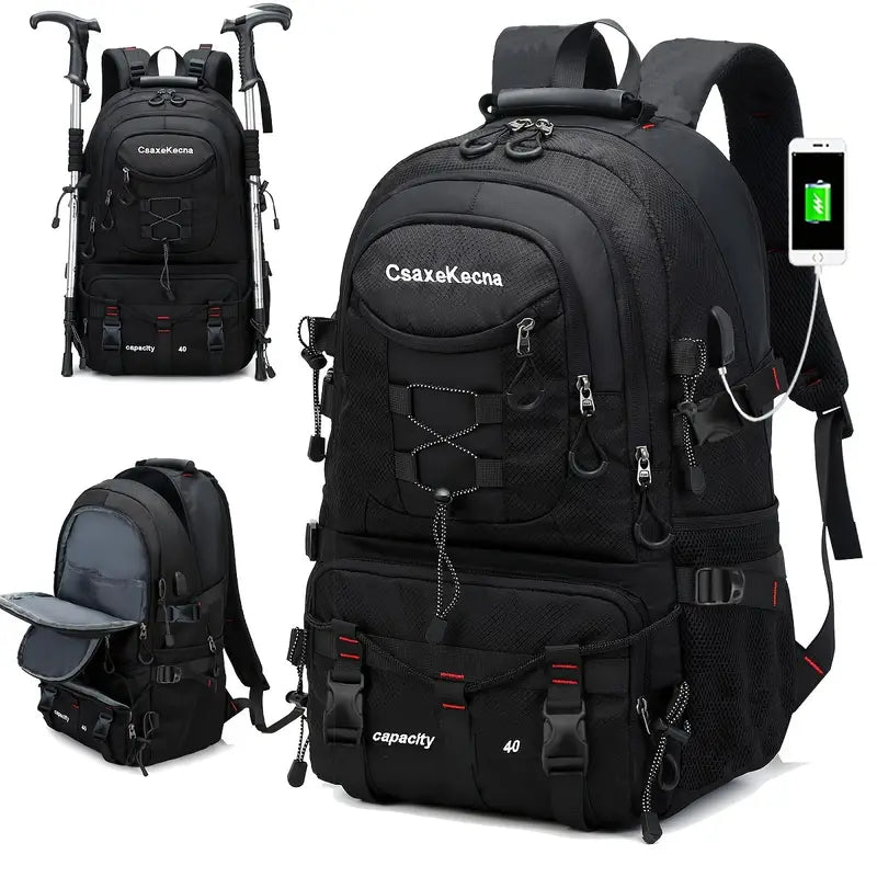 Sac à dos randonnée 40L imperméable Grande capacité, port USB et multiples rangements
