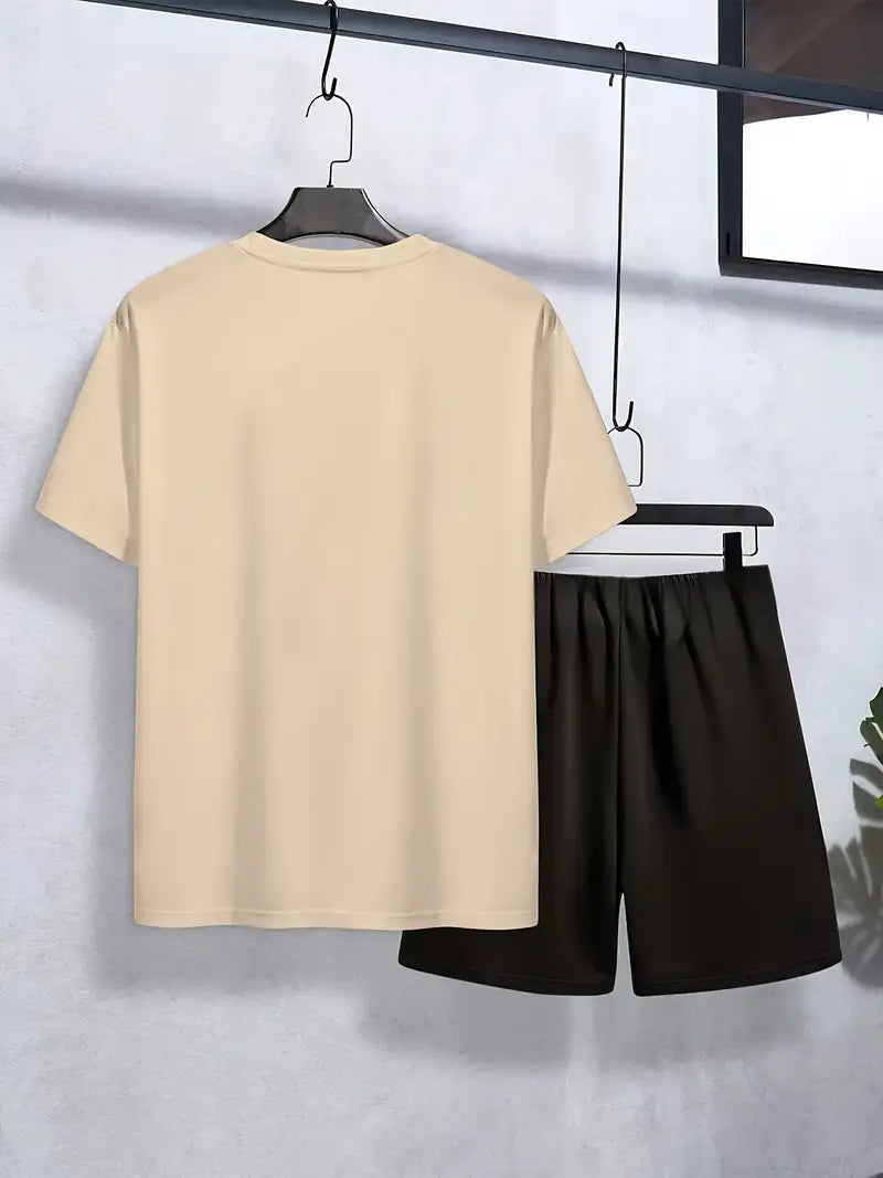 Ensemble Garçon Été – T-shirt Bleu Tie-Dye et Short Noir Casual