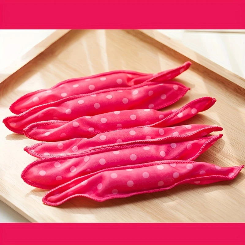 Bigoudis Souples Sans Chaleur – Lot de 10/20/30 Rouleaux Curling Cheveux en Tissu Satiné à Pois