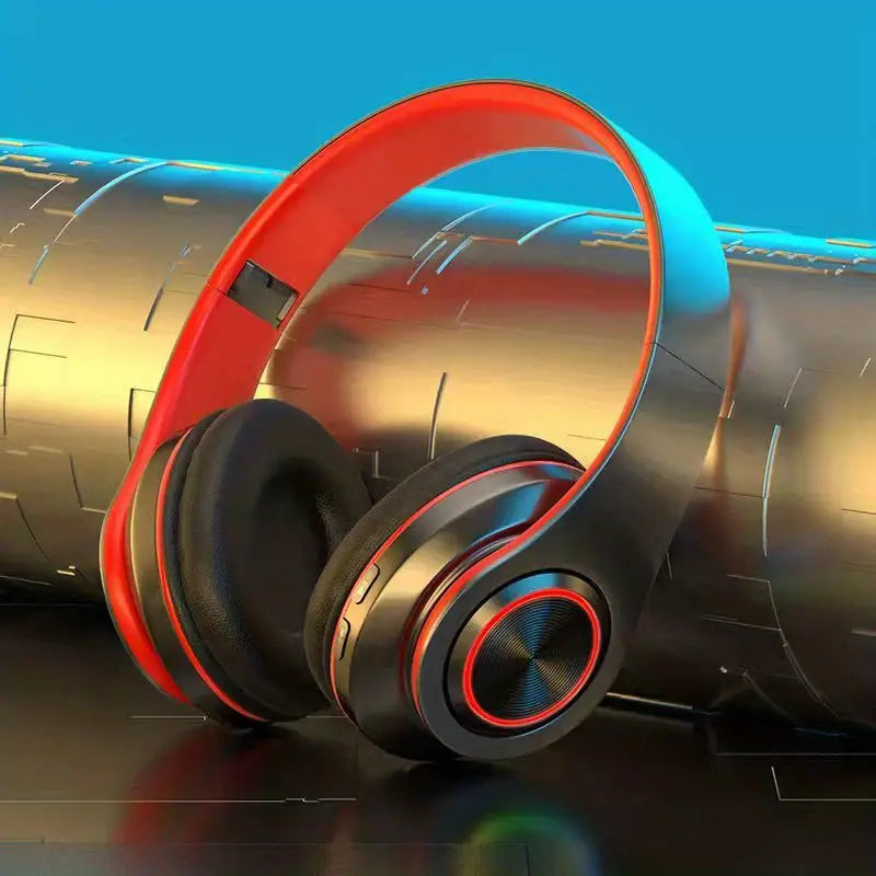 Casque Audio Bluetooth Sans Fil avec Lumières LED – Écouteurs Stéréo Pliable Confortable pour Musique et Gaming