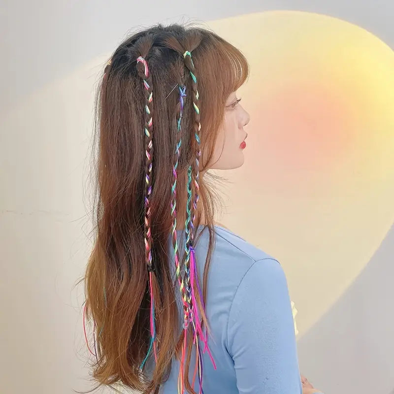 Fils Colorés pour Tresses et Coiffures Enfant – Accessoires Cheveux Fantaisie Multicolores
